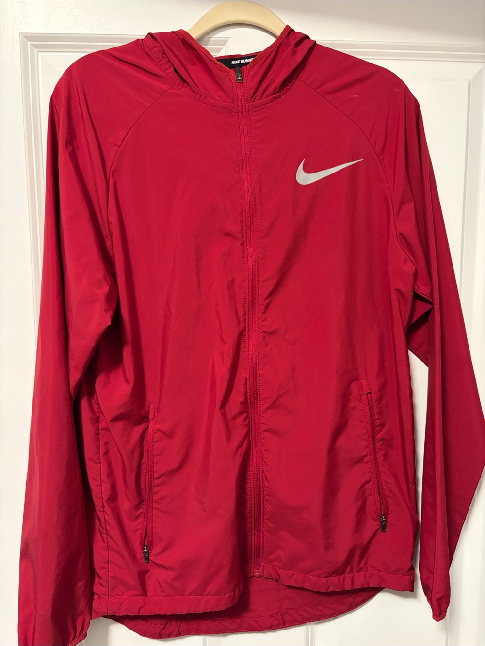 Nike Red Running Jacket with Black Trim